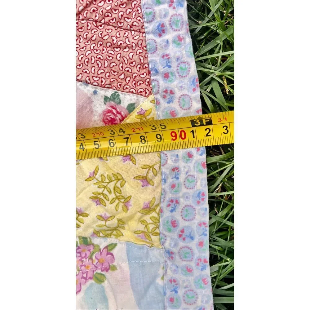 Handmade Signed Wildflower Scrappy Baby Quilt Blanket Sugarloaf, NY 2003